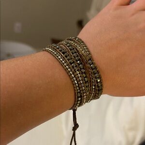 Black and Silver Beaded Wrap Bracelet